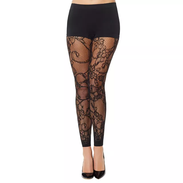 Black Lace Footless Tights