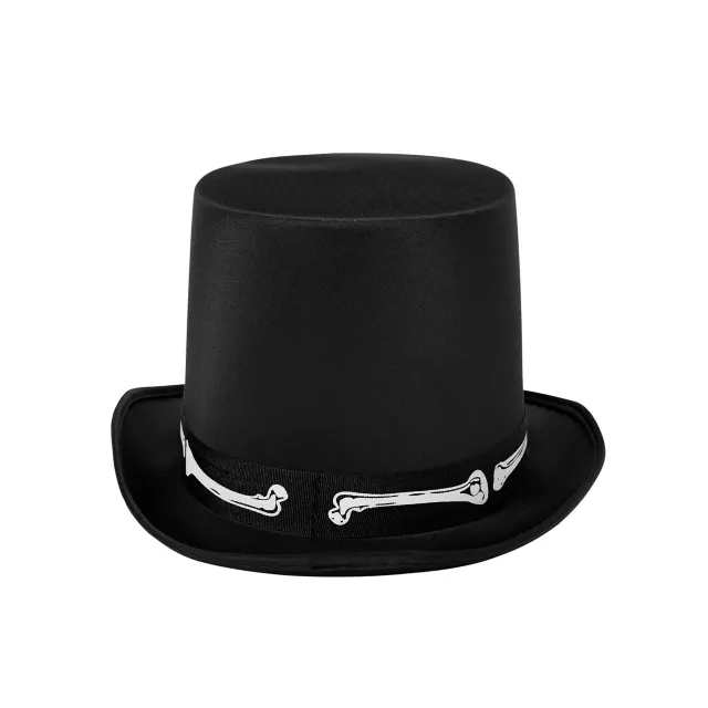 Black Skeleton Top Hat - Deluxe