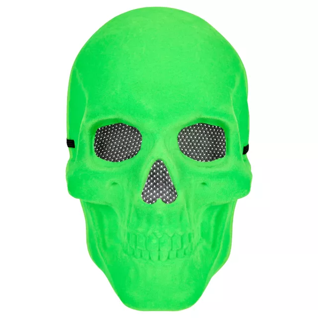 Green Velvet Skull Half Mask