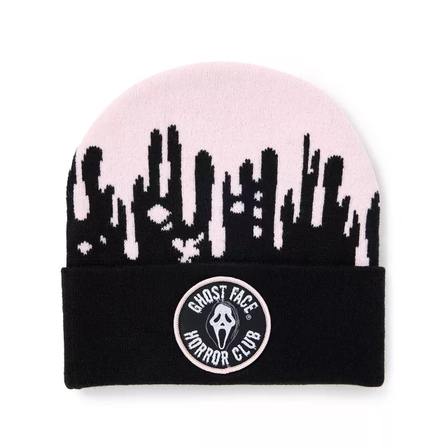 Ghost Face Horror Club Pink Drip Cuff Beanie Hat