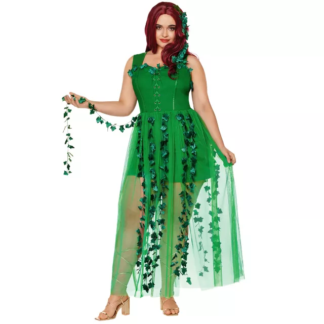 Adult Poison Ivy Plus Size Dress Costume - DC