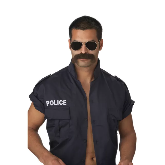 Brown Handlebar Mustache