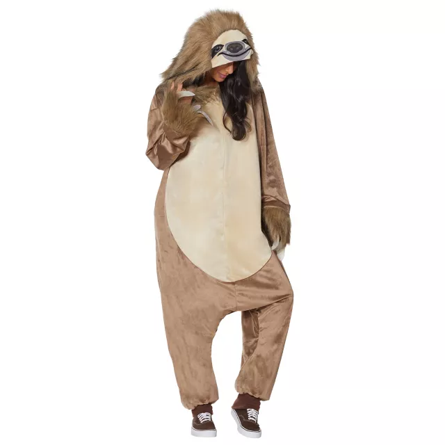 Adult Faux Fur Sloth Jumpsuit