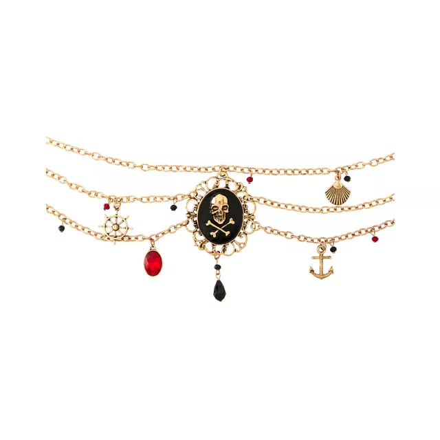 Pirate Cameo Layered Necklace