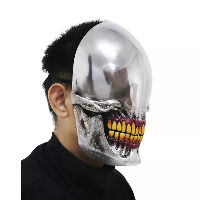 Chrome Smile Half Mask