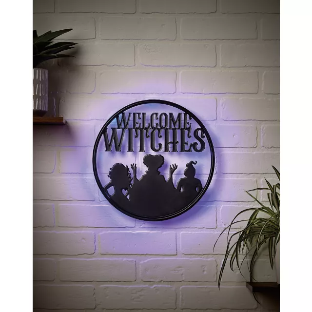 Light-up LED Welcome Witches Sign - Hocus Pocus