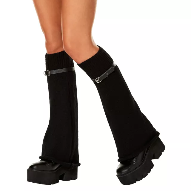 Black Buckle Leg Warmers