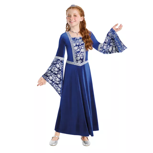 Kids Blue Medieval Dress Costume
