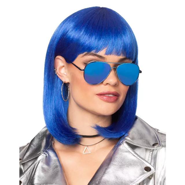 Dark Blue Pageboy Wig