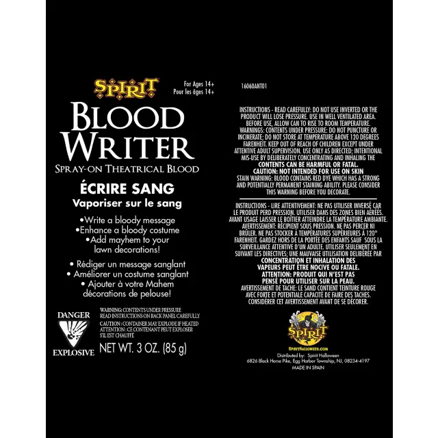 Spray-On Theatrical Blood