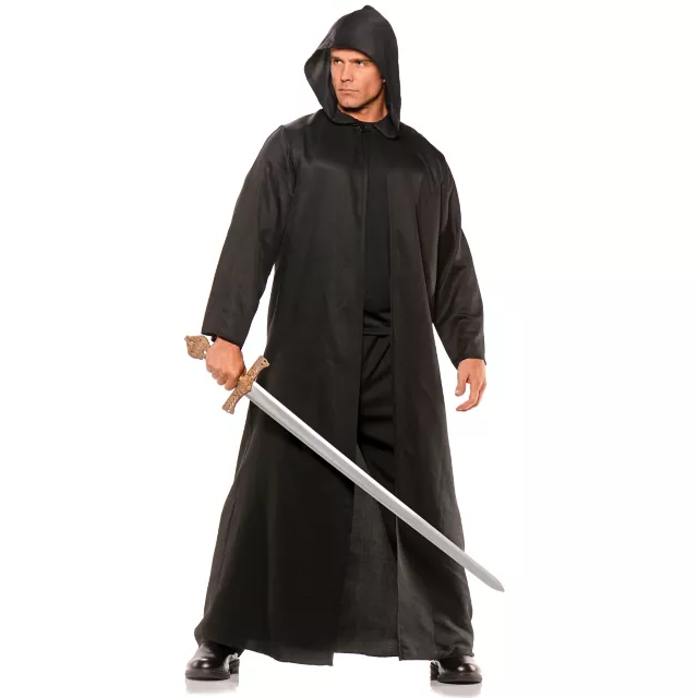Adult Black Hooded Cloak