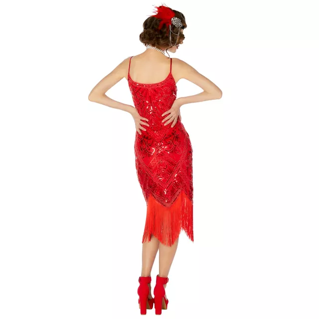 Adult Red Sequin Flapper Dress