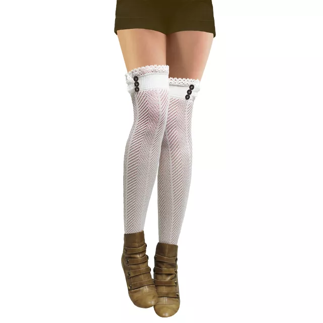 Crochet Steampunk Thigh High Stockings