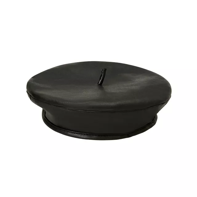 Faux Leather Beret