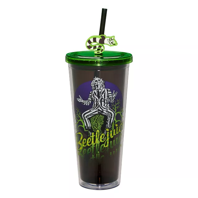 Beetlejuice Cup with Sandworm Straw Topper - 24 oz.