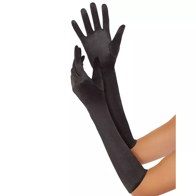 Black Satin Gloves