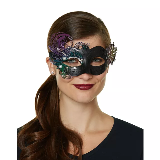 Oil Slick Peacock Eye Half Mask