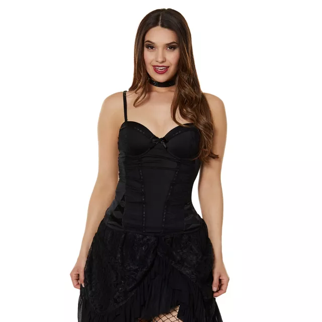 Black Beaded Lace Corset