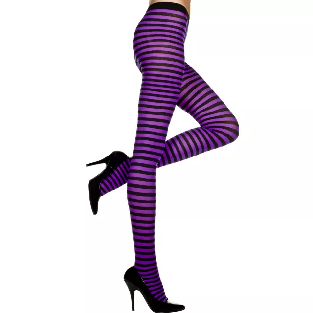 Black and Purple Striped Tights
