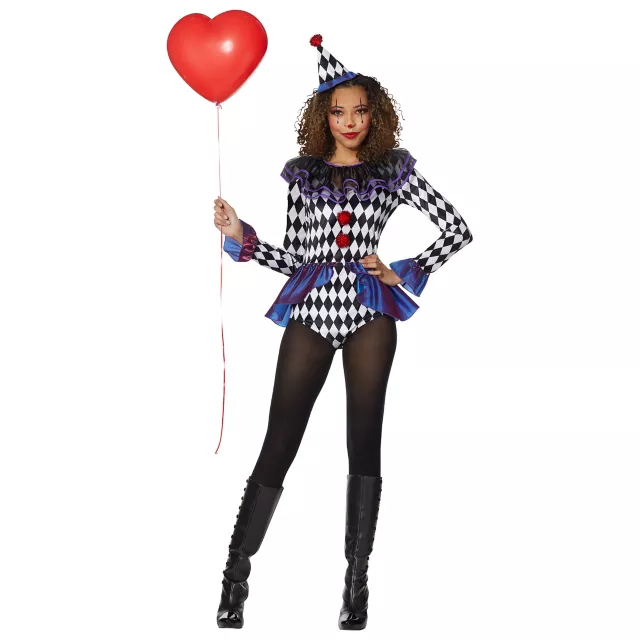 Adult Carnival Clown Bodysuit Costume