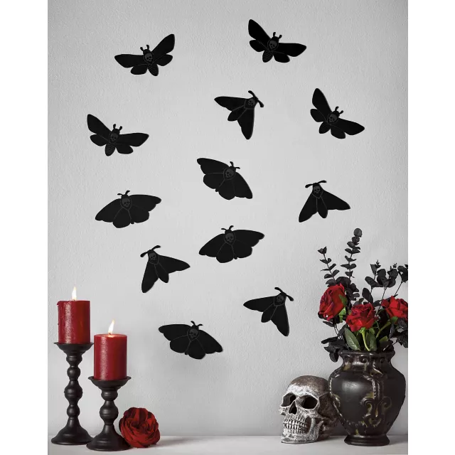 Multi-Pack Gothic Noir Moth Decals - 12 Pack