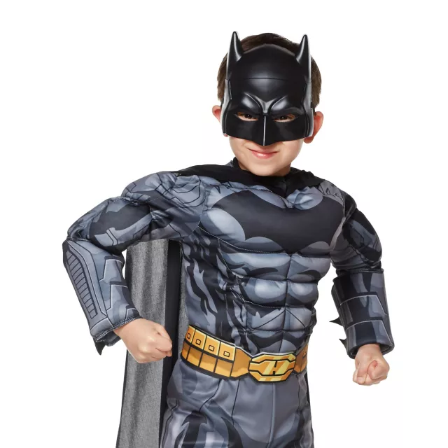 Kids Grey and Black 3D Batman Costume - DC Comics