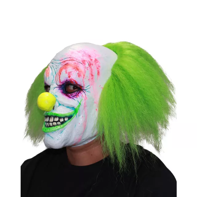 Neon Green Hair Clown Full Mask