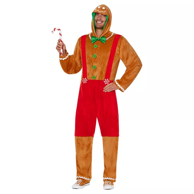 Adult Gingerbread Jumpsuit Costume