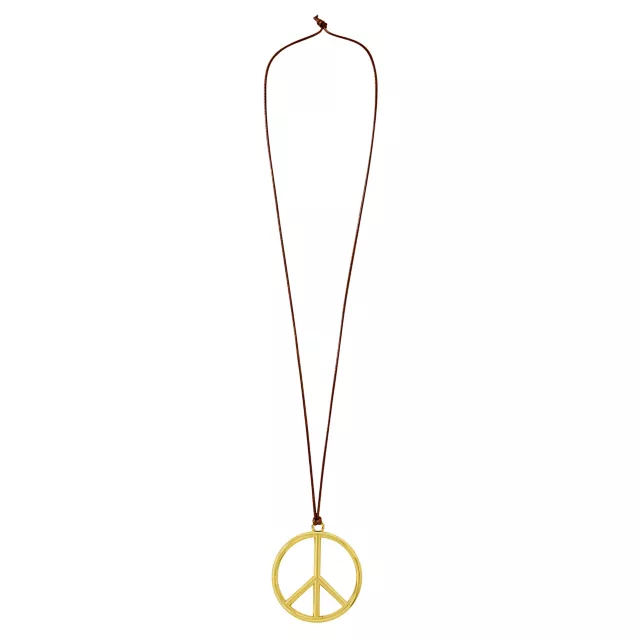 Goldtone Peace Pendant Necklace