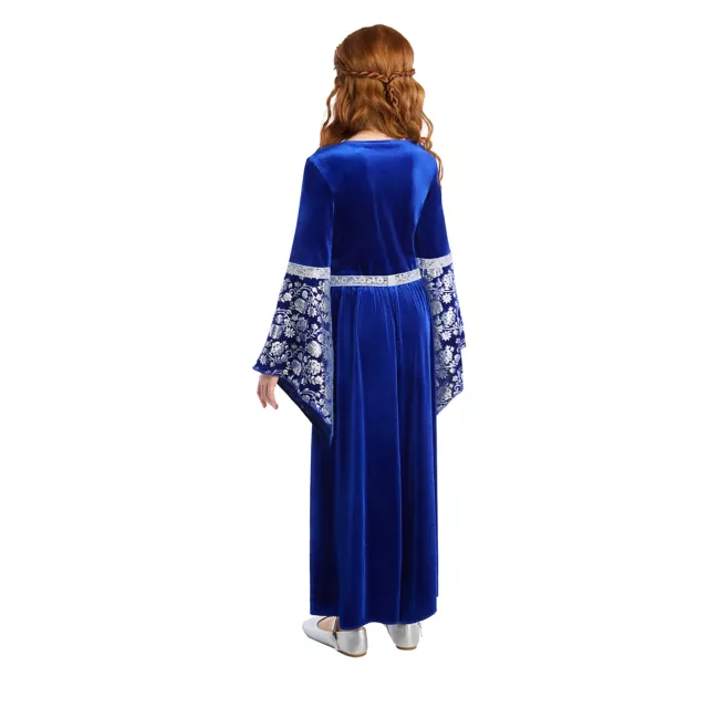 Kids Blue Medieval Dress Costume
