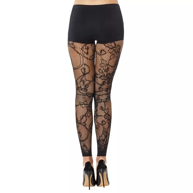 Black Lace Footless Tights