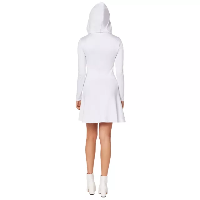 Adult White Long Sleeve Dress