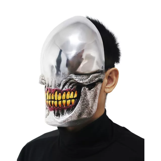 Chrome Smile Half Mask