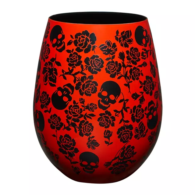 Skulls and Roses Stemless Glass - 22 oz.