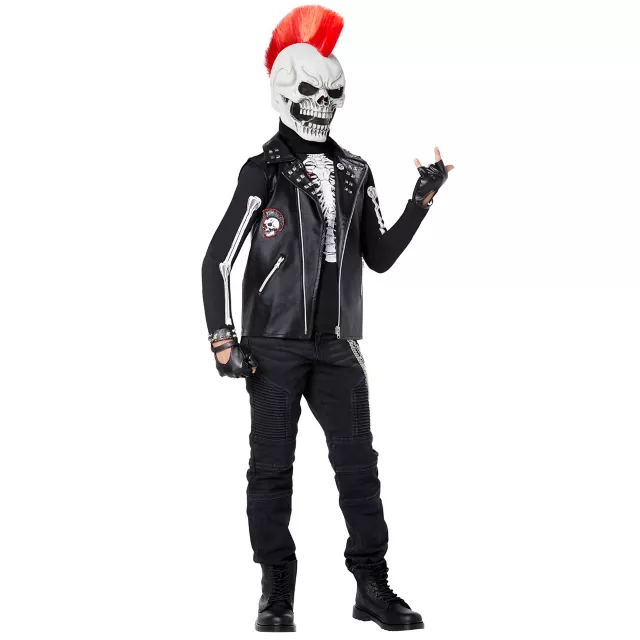 Kids Dark Rebel Punk Skeleton Costume