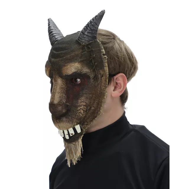 Bloody Burlap Goat Half Mask