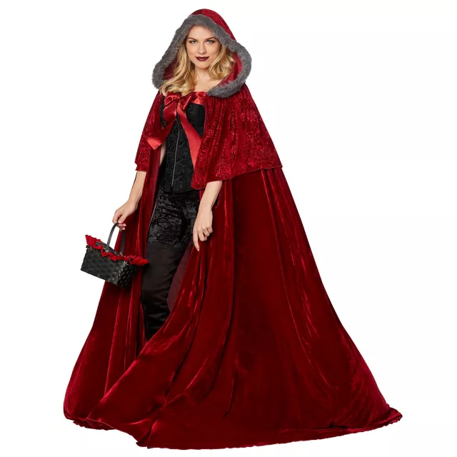 Adult Faux Fur Red Riding Hood Cape Deluxe
