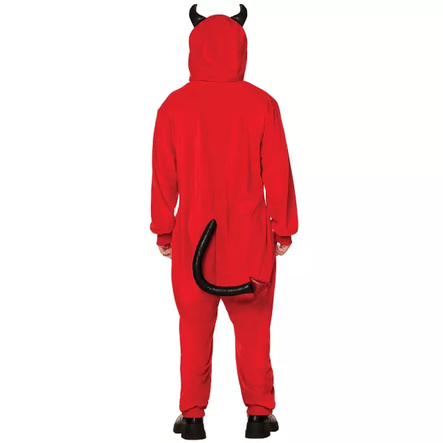 Adult Red and Black Devil Jumpsuit