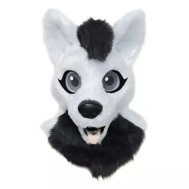Gray Fox Furry Head Full Mask