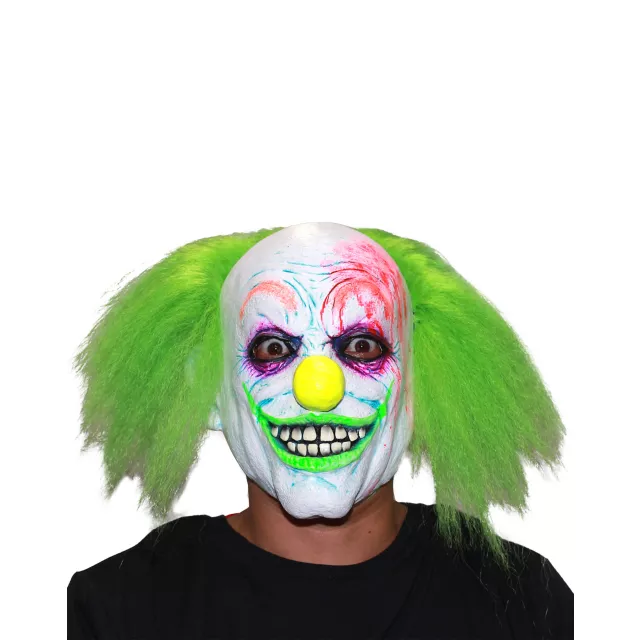 Neon Green Hair Clown Full Mask