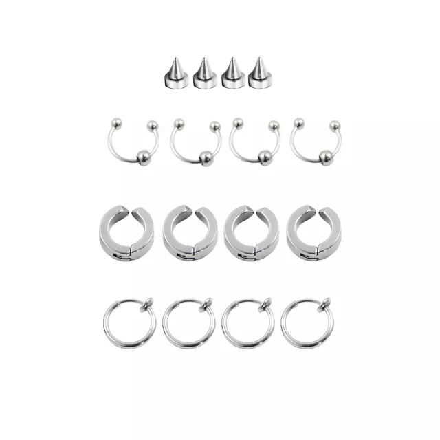 16 Piece Clip On Punk Jewelry Set