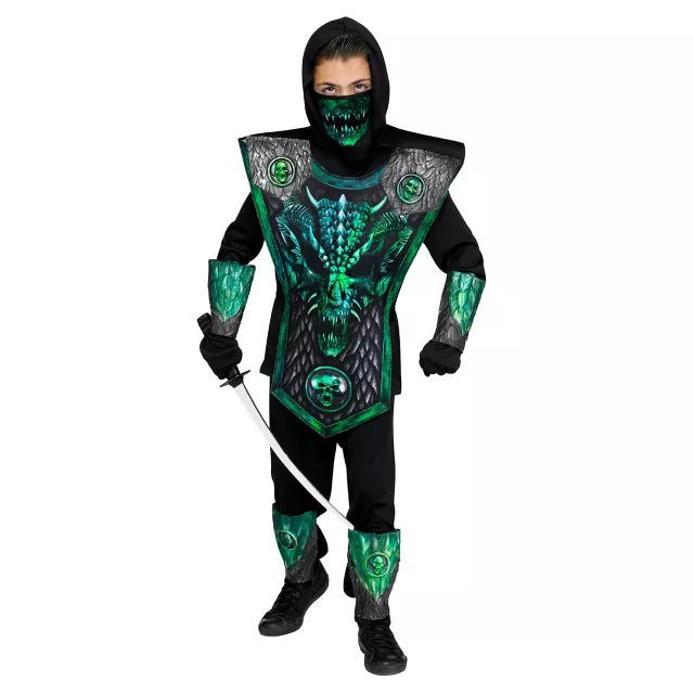 Kids Green Dragon Ninja Costume Deluxe