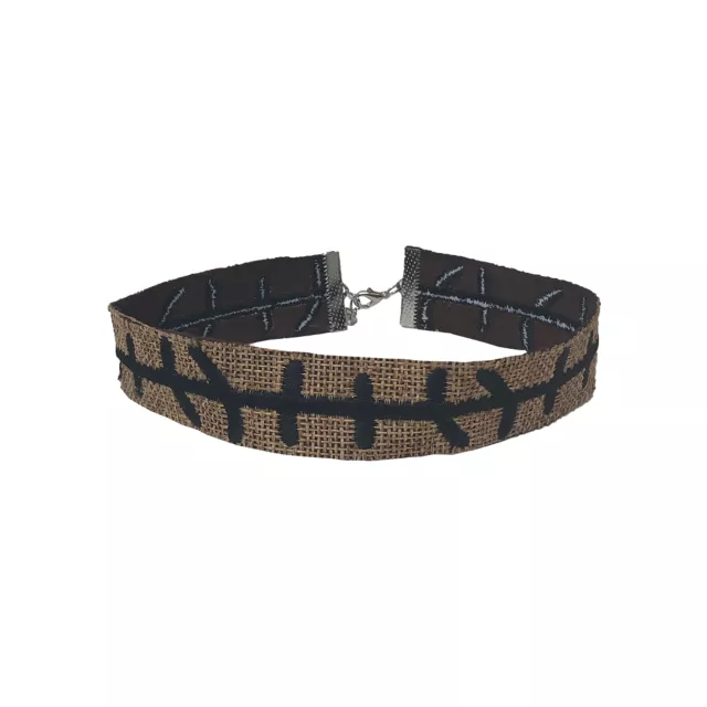 Burlap Scarecrow Choker Necklace