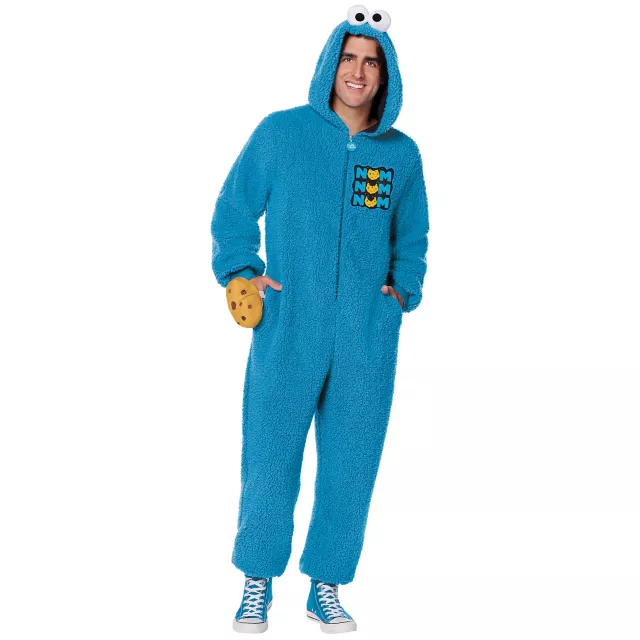 Adult Cookie Monster Jumpsuit Costume - Sesame Street