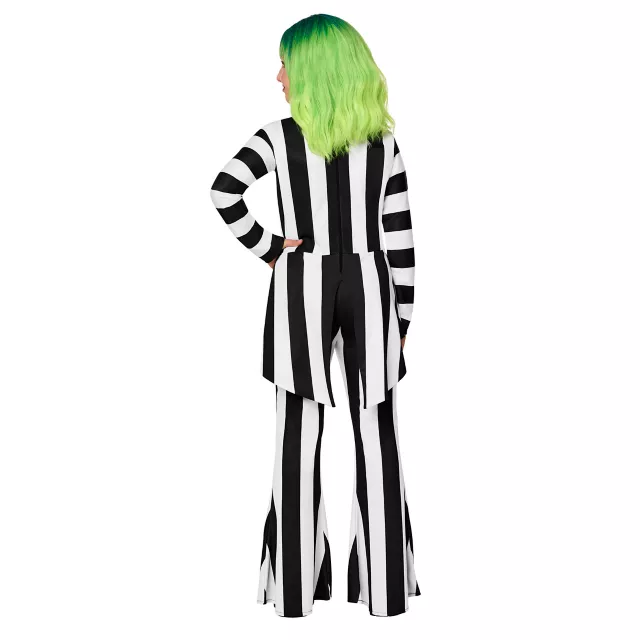 Kids Beetlejuice Striped Jumpsuit Costume