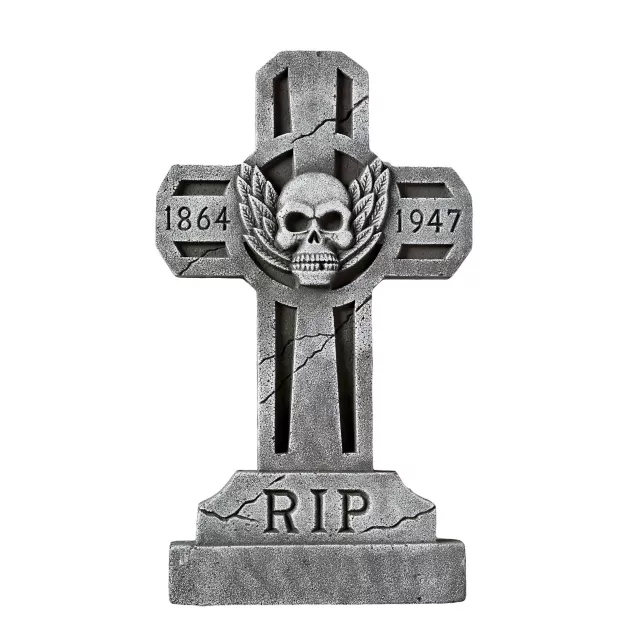 3 Ft Spooky Cross Tombstone