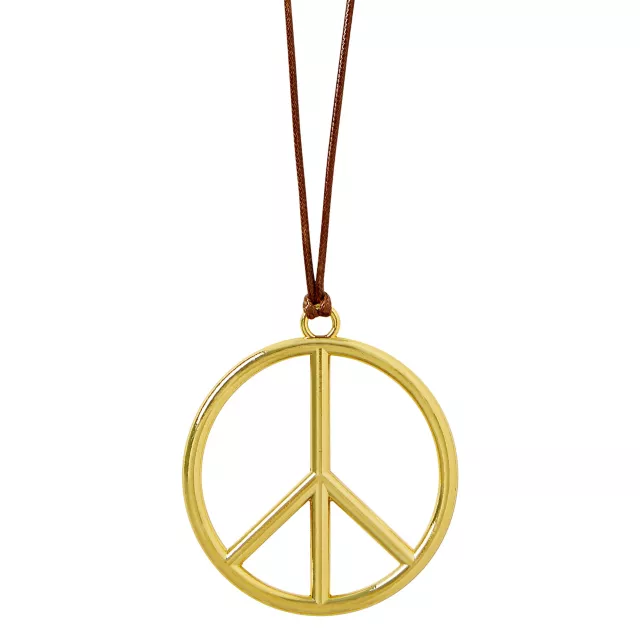 Goldtone Peace Pendant Necklace
