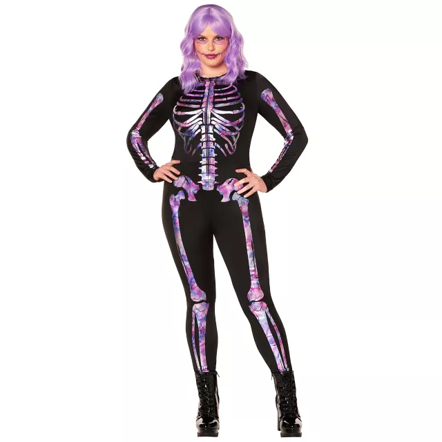 Adult Neon Skeleton Catsuit