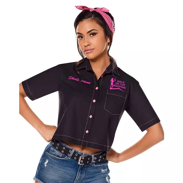 Adult Girls On Top Roofing Work Shirt