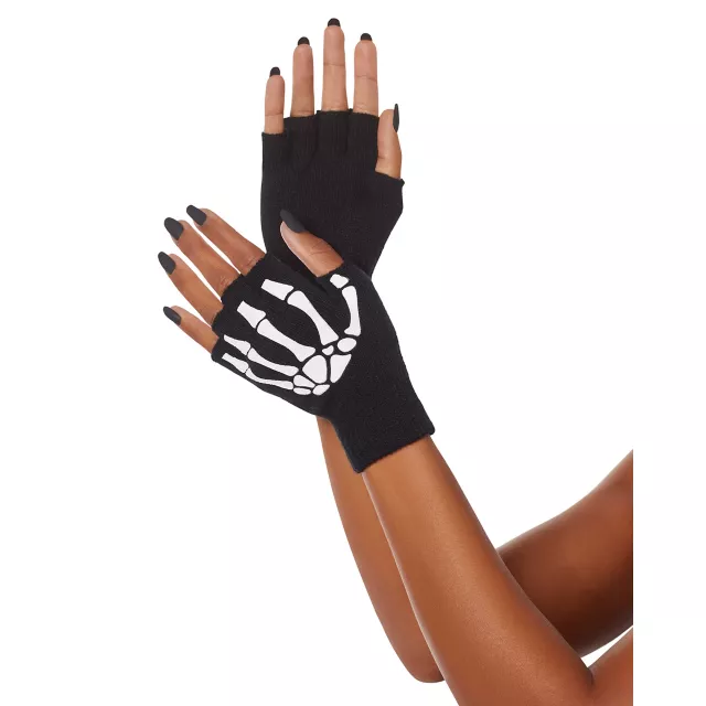Skeleton Fingerless Gloves